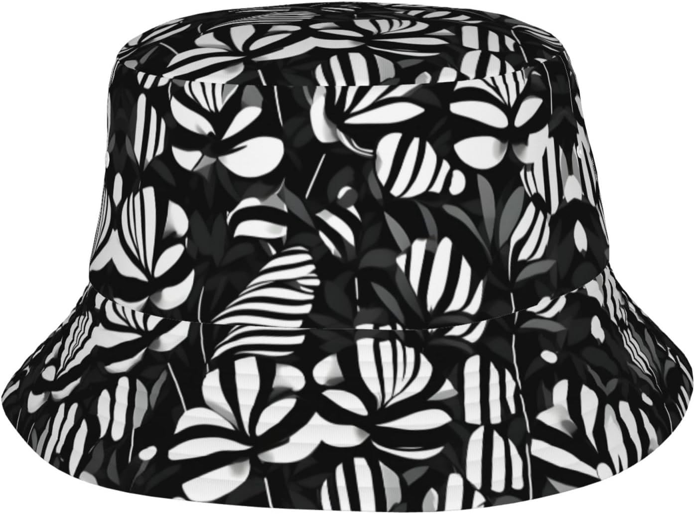 Chapeau bob — pour femme, pour homme, à motifs, noir