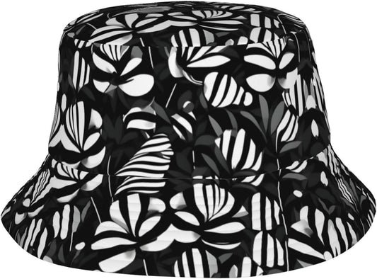Chapeau bob — pour femme, pour homme, à motifs, noir